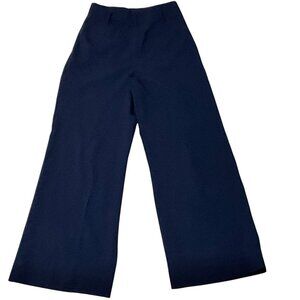 Diane Von Furstenberg Pants 6 Navy Blue Wide Straight Leg Inseam 31 1/2”